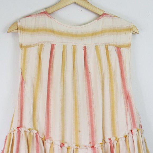 NWT Free People Do It Again Frayed Trim Mini Dress Fresh Almond Stripe Small - Picture 10 of 14